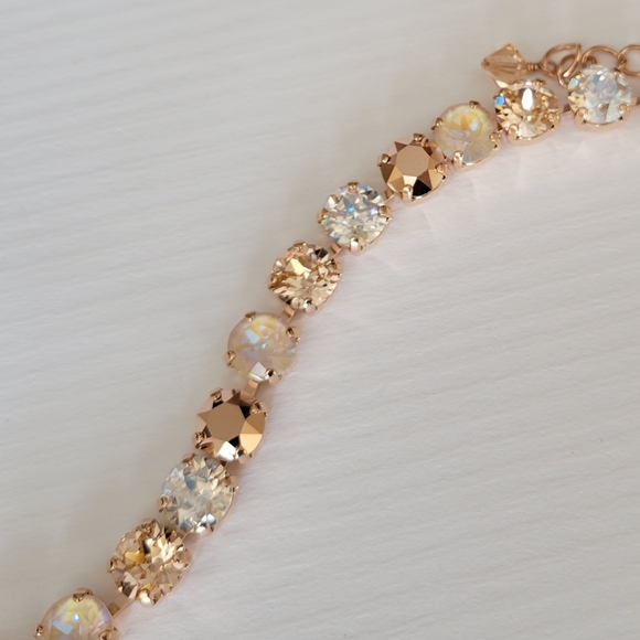 Austrian Crystal Tennis Bracelet in Rose Gold - Picture 9 of 11